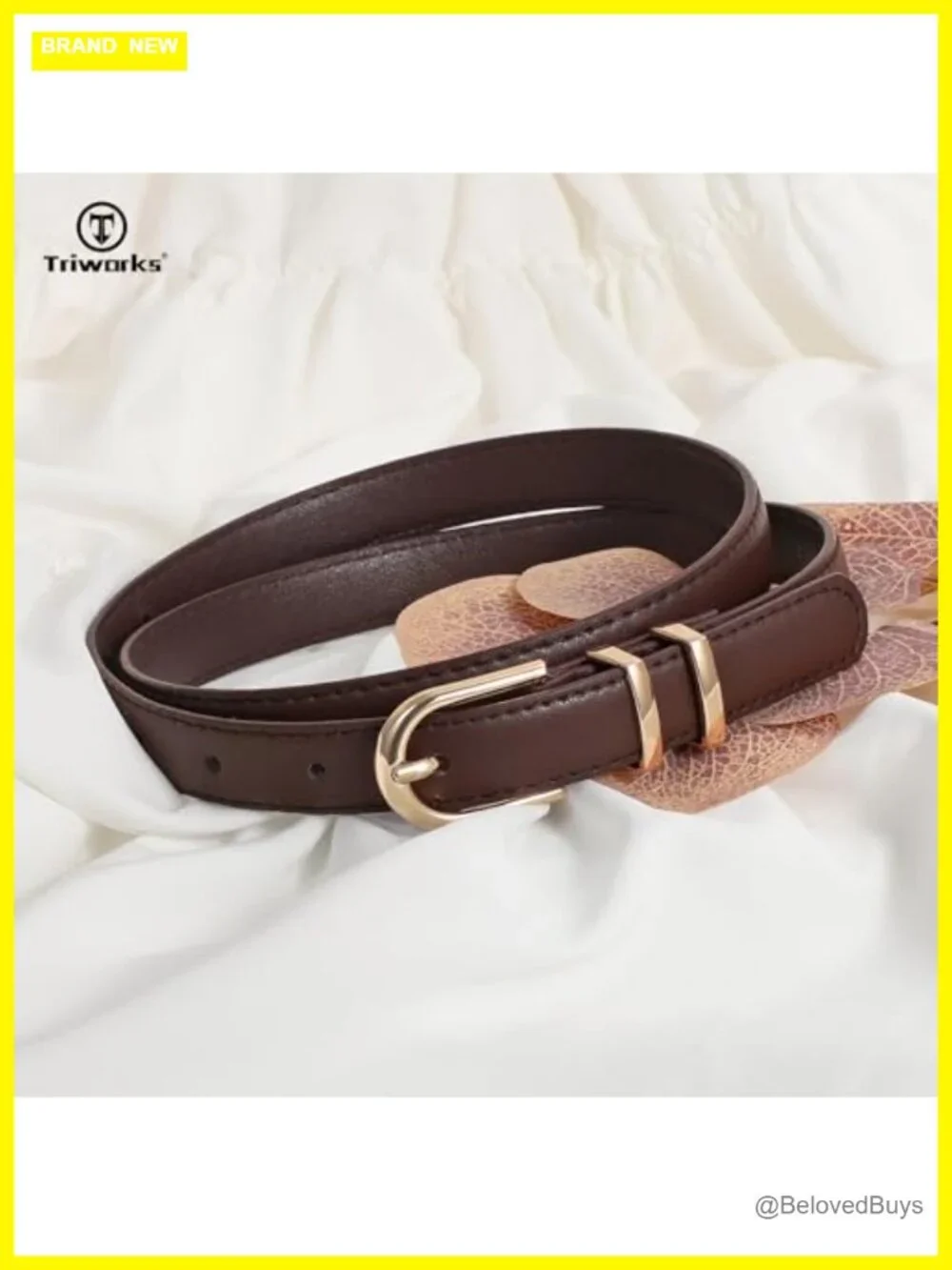 Women 2 Pack Skinny Faux Leather Belts Gold Buckle